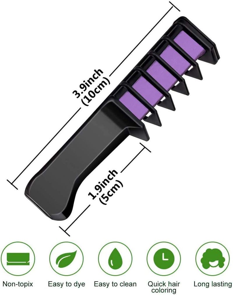 LAWOHO Hair Chalk Comb LAWOHO 6 Colors Temporary Hair Dye Marker Gifts for Girls Kids Adults for Halloween Christmas Birthday Party, Cosplay - Image 3